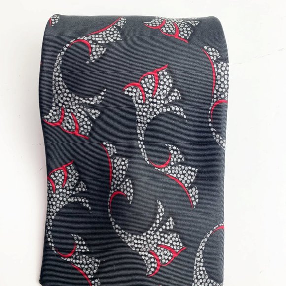 Todd Scott Neck Tie Black All Silk Graphic Print Men Accessory Neck Tie - Picture 4 of 4